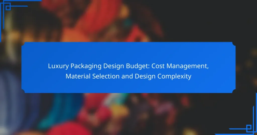 Luxury Packaging Design Budget: Cost Management, Material Selection and Design Complexity