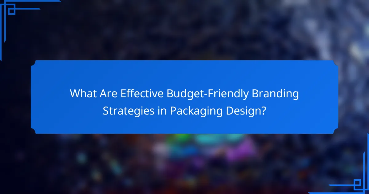 What Are Effective Budget-Friendly Branding Strategies in Packaging Design?