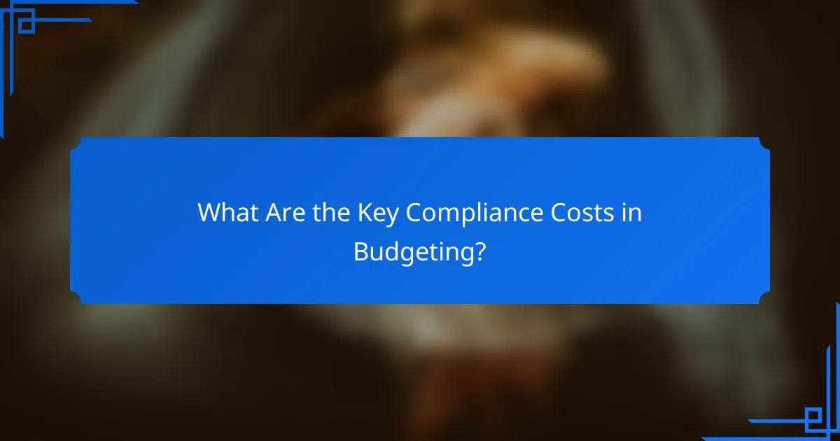 What Are the Key Compliance Costs in Budgeting?