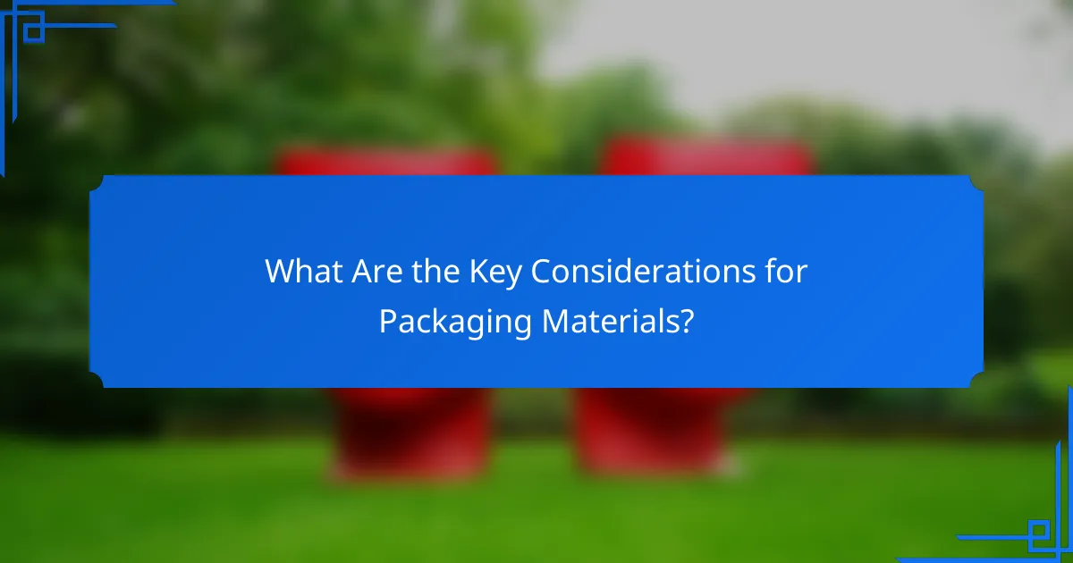 What Are the Key Considerations for Packaging Materials?