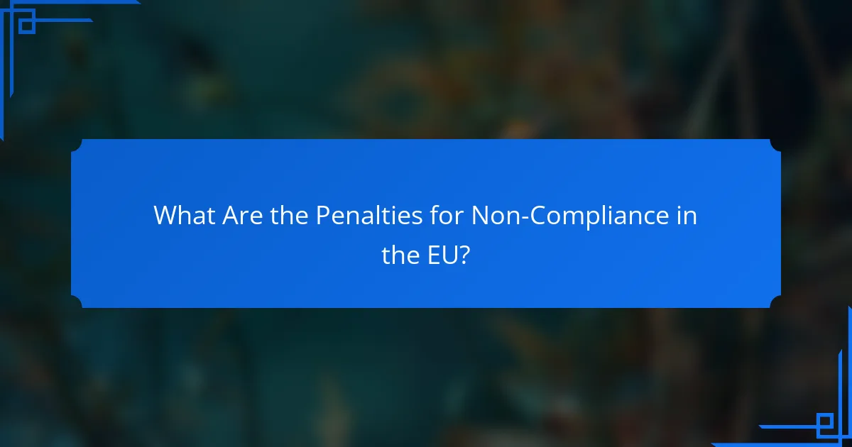 What Are the Penalties for Non-Compliance in the EU?