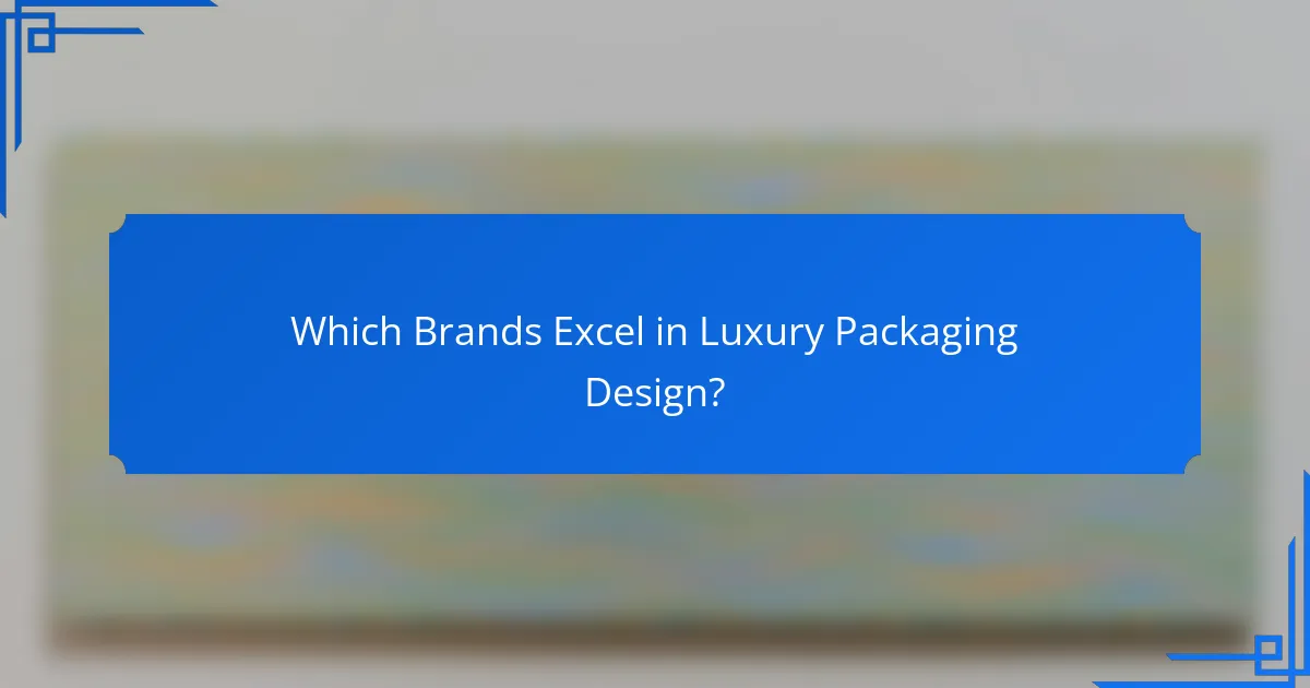 Which Brands Excel in Luxury Packaging Design?